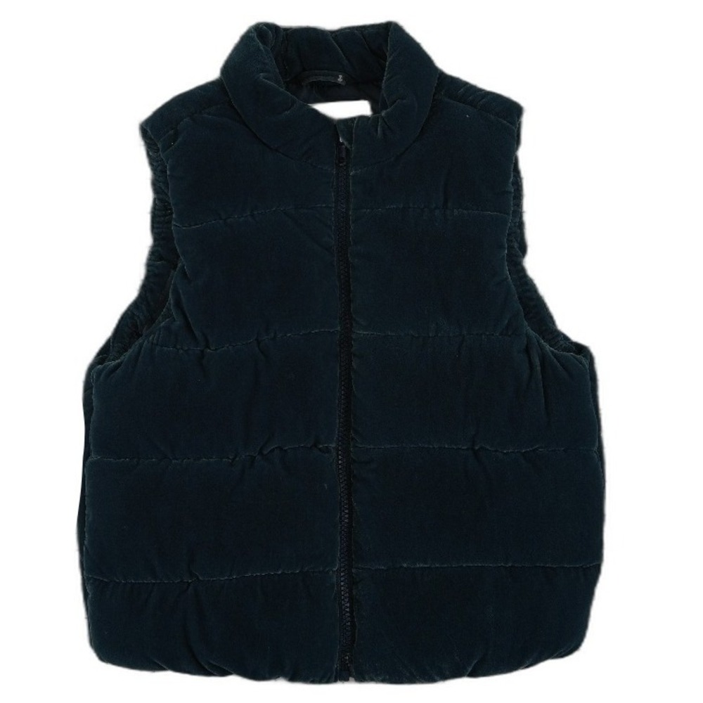 Gymboree Puffer Vest Kids Girl's Size Medium 7-8 Blue Gray Quilted Velvet
